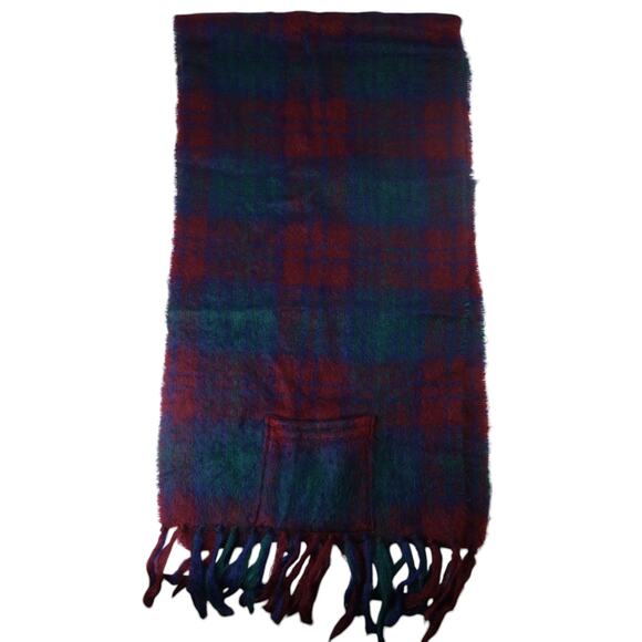 True Vintage Creagaran Large Mohair Plaid Scarf - Picture 1 of 6